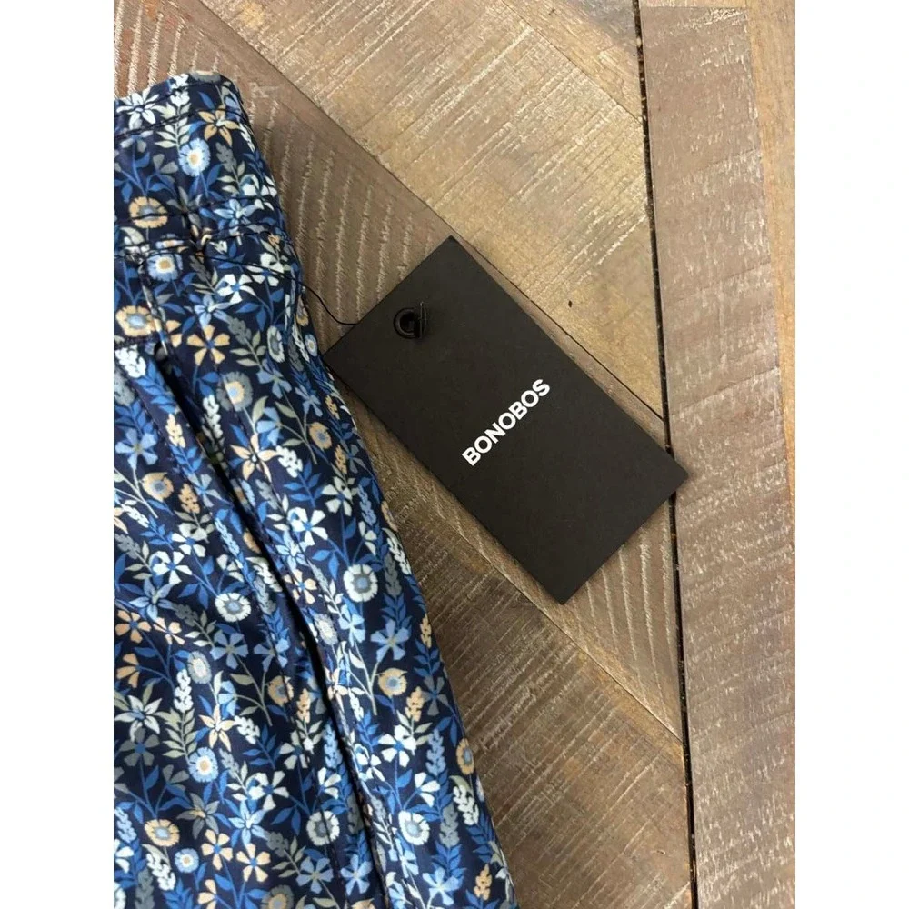 Bonobos Mens Size Large Navy Floral Swim Trunks 7 Inch Inseam  BOE26115RO NWT